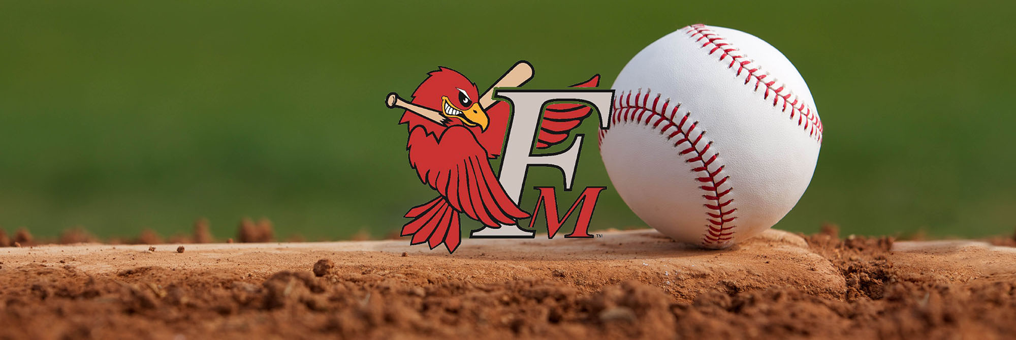 FM RedHawks logo and baseball